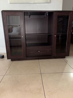 Dark Brown Wood TV Stand