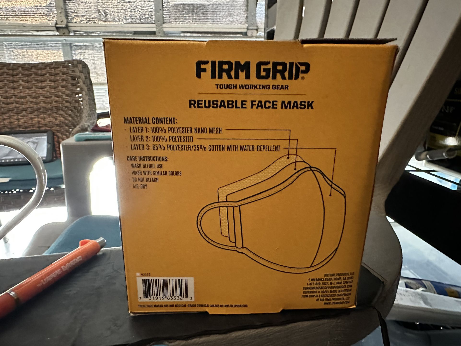 firm grip reusable face mask. 