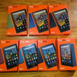 Brand new Amazon Fire HD tablets (10, 8, & 8 Plus) - all newest models