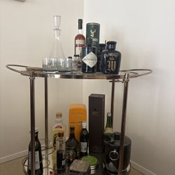 Vintage Bar Cart / Serving Cart – Metal & Glass ✨