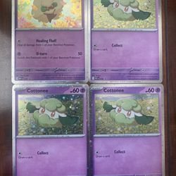 Pokemon Cottonee & Whimsicott Mega Evolution Blister Promo Cosmo Holo Lot of 4