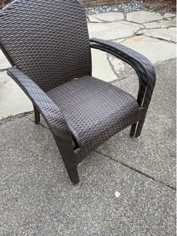 Brown outdoor wrought iron chairs set of four