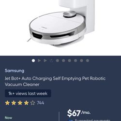 Brand New Samsung Jet Bot+ Vacuum $350 Obo