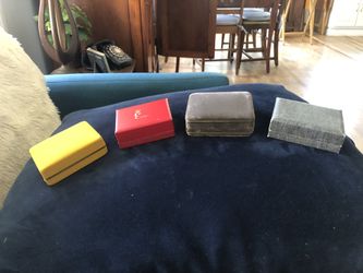 4 Vintage 1950s-1960s Cuff Link/Tie Bar Boxes