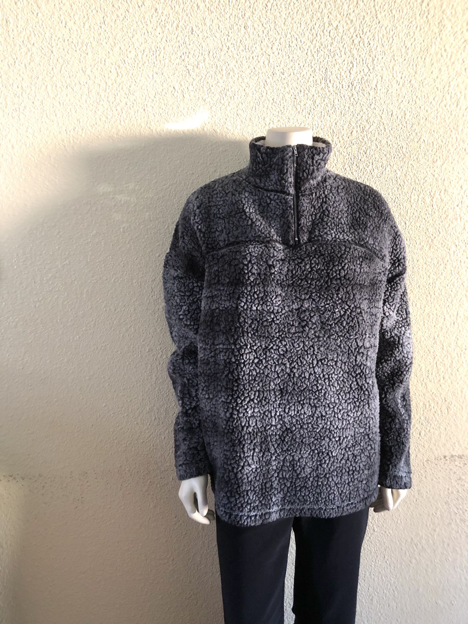 BKE Buckle Women's Sherpa Pullover Jacket 1/4 Zip Size LGray Super Soft