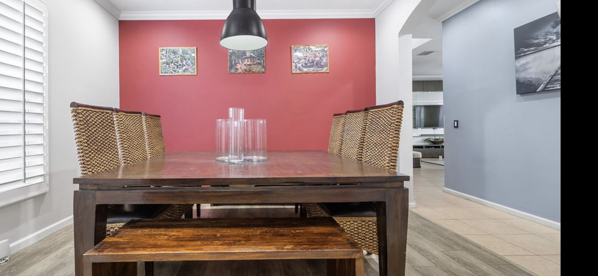 Exoctic Dinning Table W/6 Chairs & 2 Benches