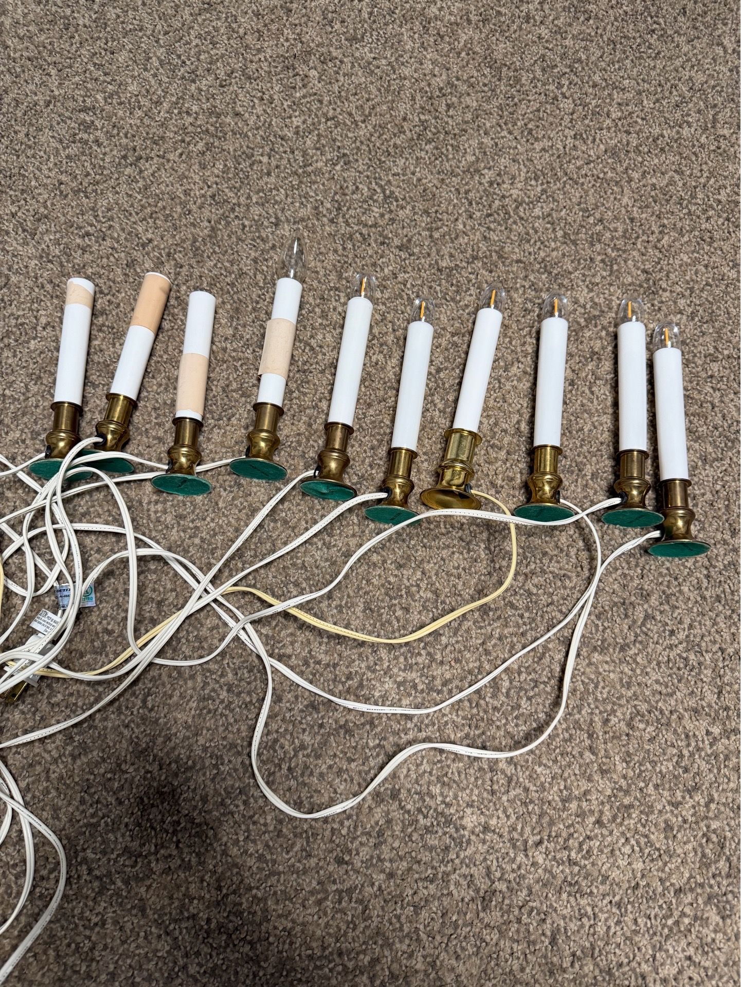 Bundle of 9 Electric Window Candles. Bulbs not included.