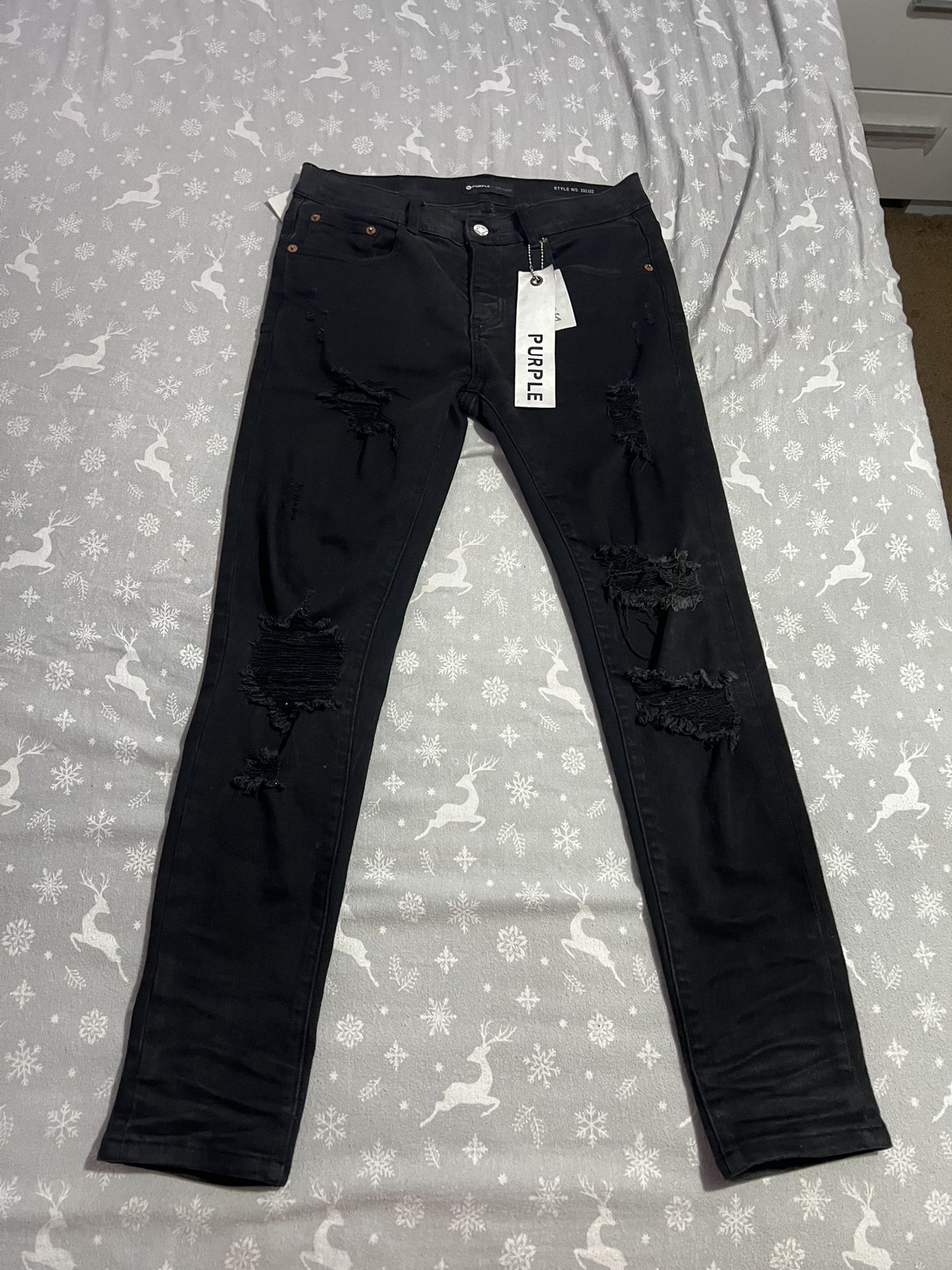 Black Purple Jeans Size 29.