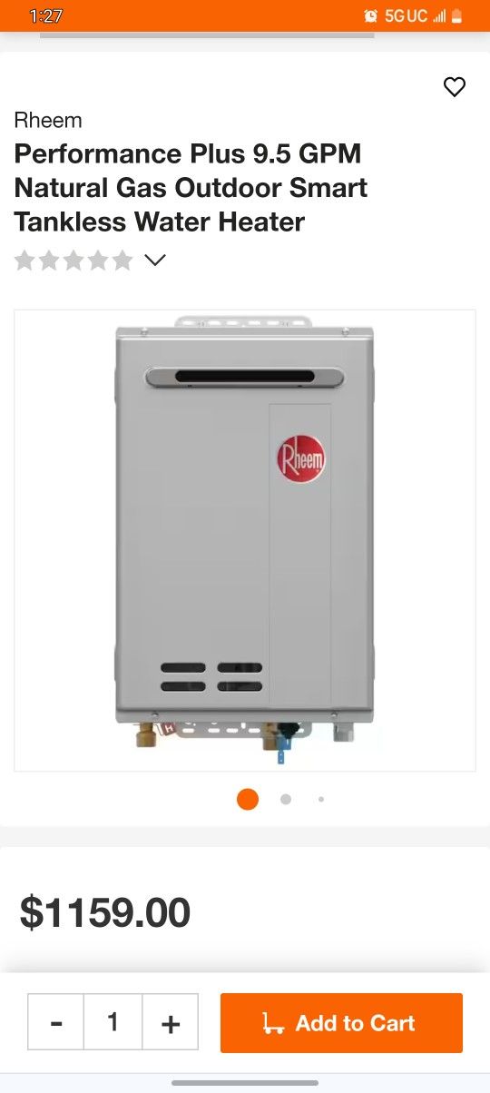 Performance Platinum Rheem Gpm Tankless Water Heater PERFORMANCE