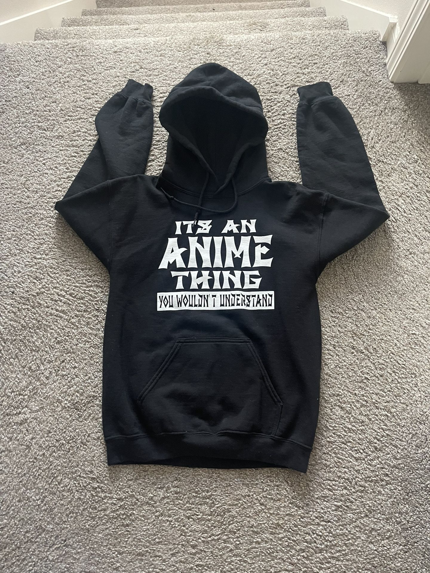 Black Anime Hoodie (Size Men Small)