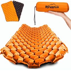 New POWERLIX Ultralight Inflatable Sleeping Pad-Air Mattress for Camping/Backpacking w/Bag and Repair Kit