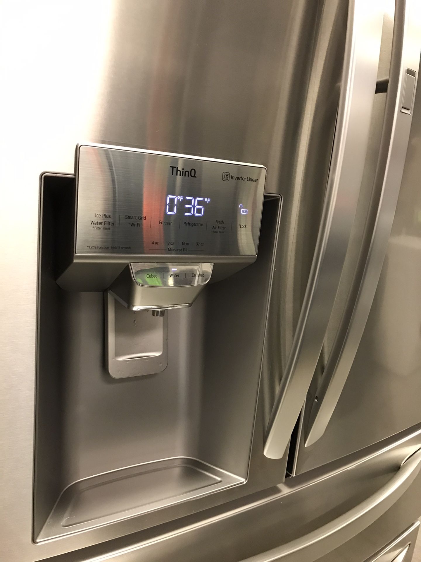LG FRENCH DOOR STAINLESS STEEL REFRIGERATOR DOOR IN DOOR BRAND NEW OPEN BOX