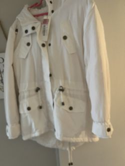 Girls White Coat Size Medium