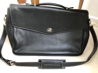 Womens Black Leather Coach Briefcase 