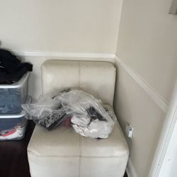 3 Piece Leather Couch + Leather Ottoman 