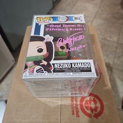 SIGNED NEZUKO (868) FUNKO POP! (ABBY TROTT) PSA AUTHENTICATION 