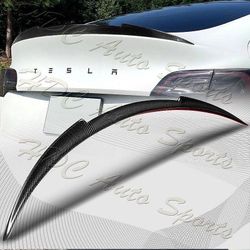 20-23 Tesla Model Y Real Carbon Fiber V-Style Trunk Lid Spoiler Wing