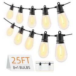 25FT Outdoor String Lights IP65 Waterproof Patio Lights