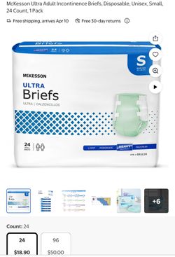 McKesson Ultra Briefs Size Small 
