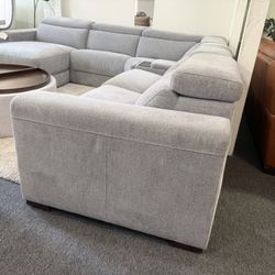 Nevio 6 Piece Fabric Power Sectional Couch 2 Power Recliners 
