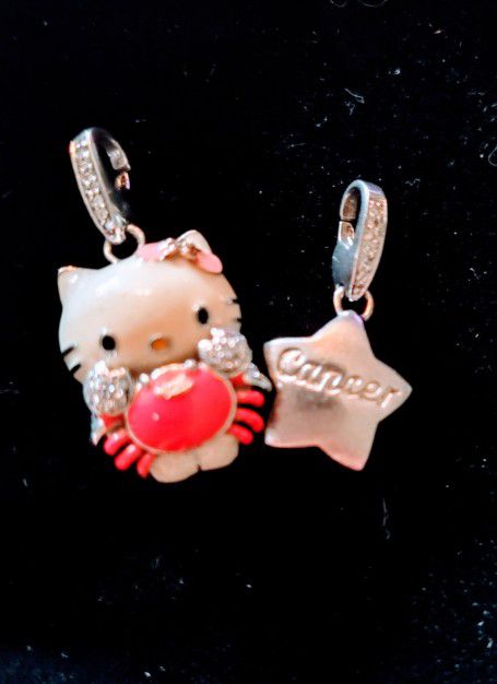 Hello Kitty Collection by Kimora Lee Simmons, Sterling Silver, 18K Gold, Diamonds & Enamel.  Luxury 