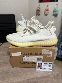 Size 8 - CLEAN adidas Yeezy Boost 350 V2 Low Cream White / Triple White w box