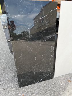Black Marble-Look Tile – Polished Finish & White Veining ✨