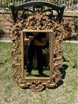Ornate Gold Rococo Style Wall Mirror