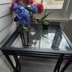 Glass Black End Tables
