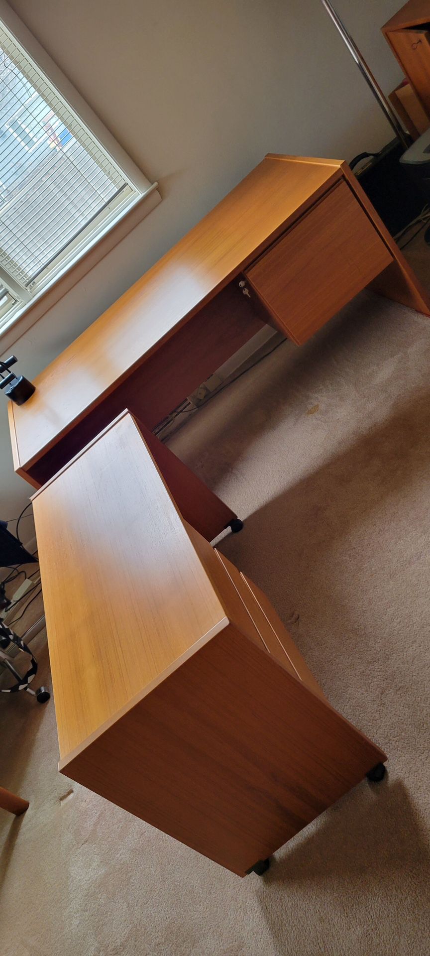 Teak desk set perfect for home office - must move by 4/3
