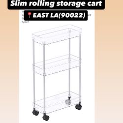 3 Tier Slim Rolling Storage Cart with Wheels (removable) 