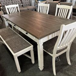 Dining Room Furniture Set ✨ Storage Dining Table And Chairs ⭐$39 Down Payment with Financing ⭐ 90 Days same as cash