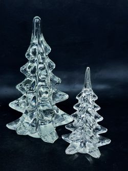 Set of two Glass Christmas Trees