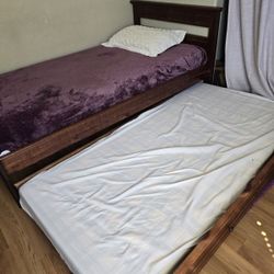 Twin Bed Frame And Matreess New In Great Shape.  Never Slept In. 