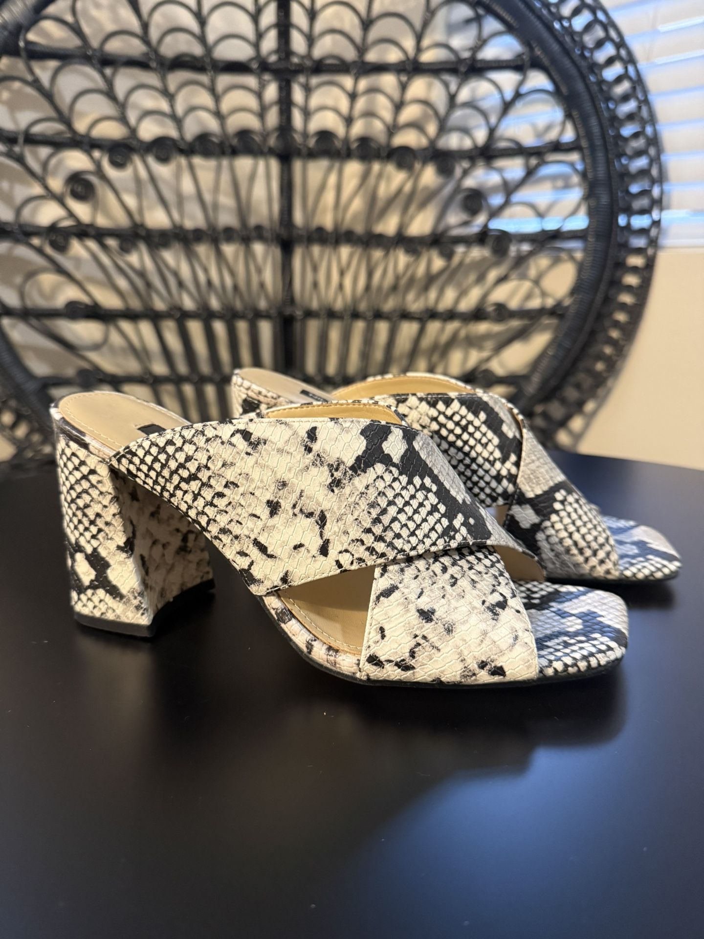 Snakeskin Patterned Women's Heels