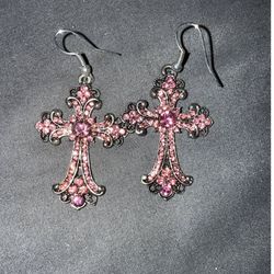 gothic-style dangle earrings