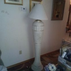 Antique Ceramic 64" Floor Lamp Works Great 