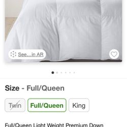 ***Reduced..!!***Casaluna Light Weight Authentic Down Comforter, Queen/White NEW