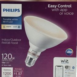 120-Watt Equivalent PAR38 LED Smart Wi-Fi Tunable White Light Bulb powered by WiZ with Bluetooth (1-Pack)