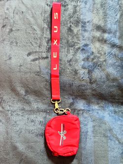 Lexus Red Lanyard with Mini Atlanta Braves Zip Pouch