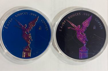 5 oz .999 Copper Libertad Coins – Blue & Black Set of 2