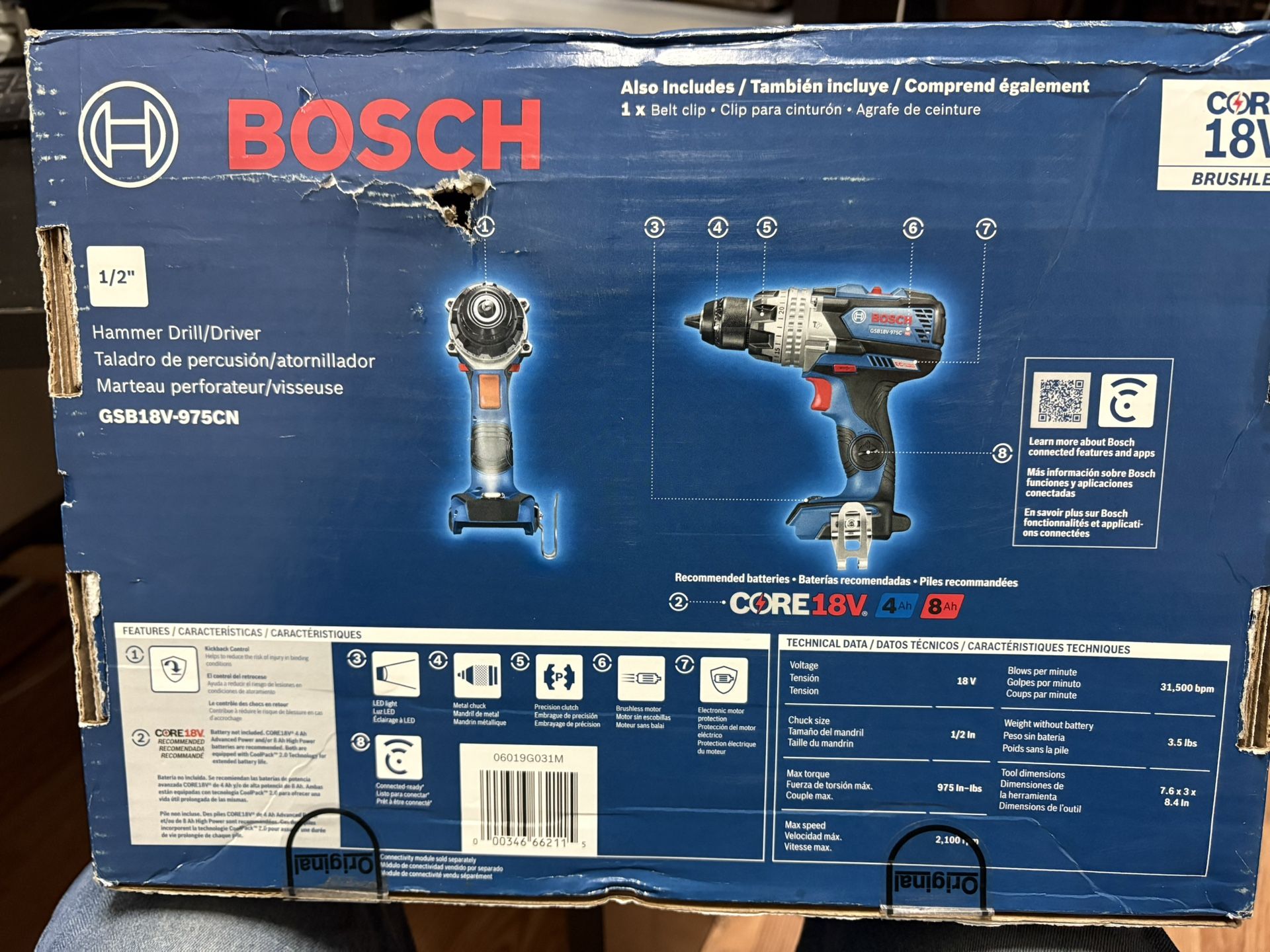 Bosch 1/2-in 18-volt Variable Speed Brushless Cordless Hammer Drill