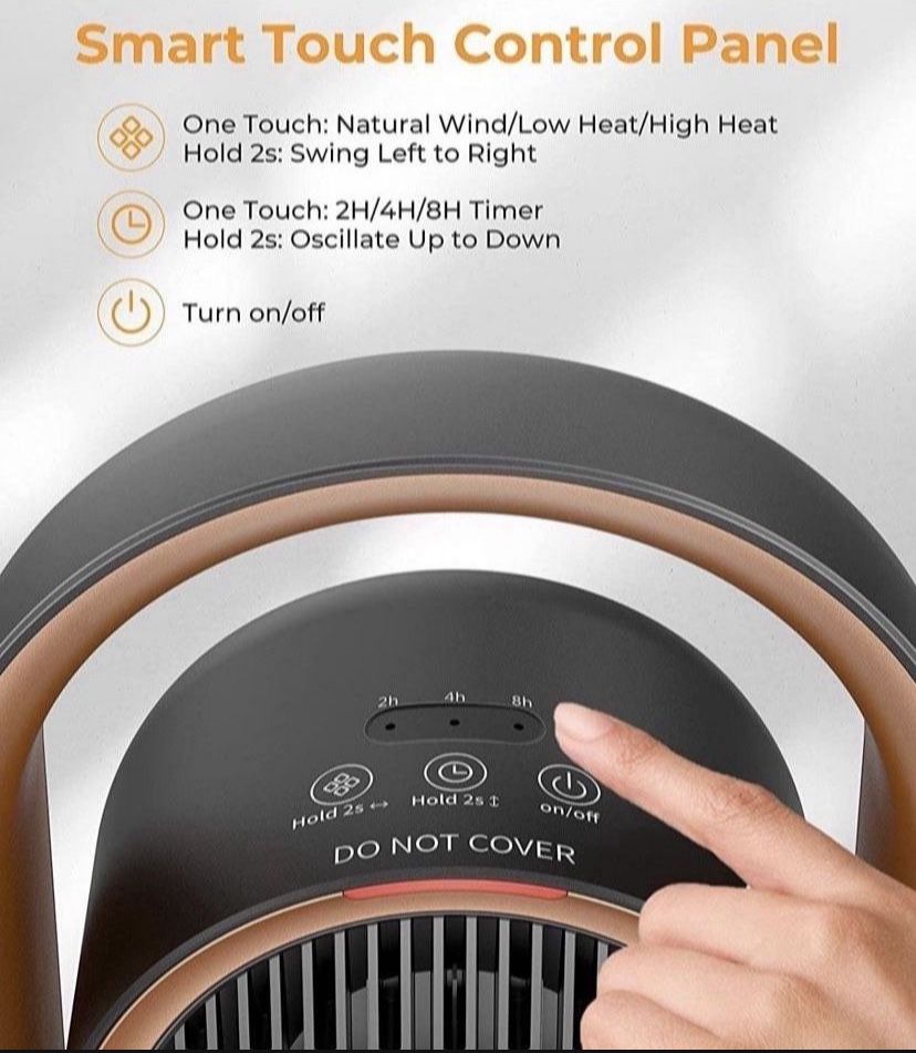 Space Heater for Indoor Use, Luwior 1500W PTC Infrared Ceramic Heater w/  90°Oscillating, 8H Timer, Tip-over Protection, 2-in-1 Electric Tower Heater  F for Sale in Hacienda Heights, CA - OfferUp