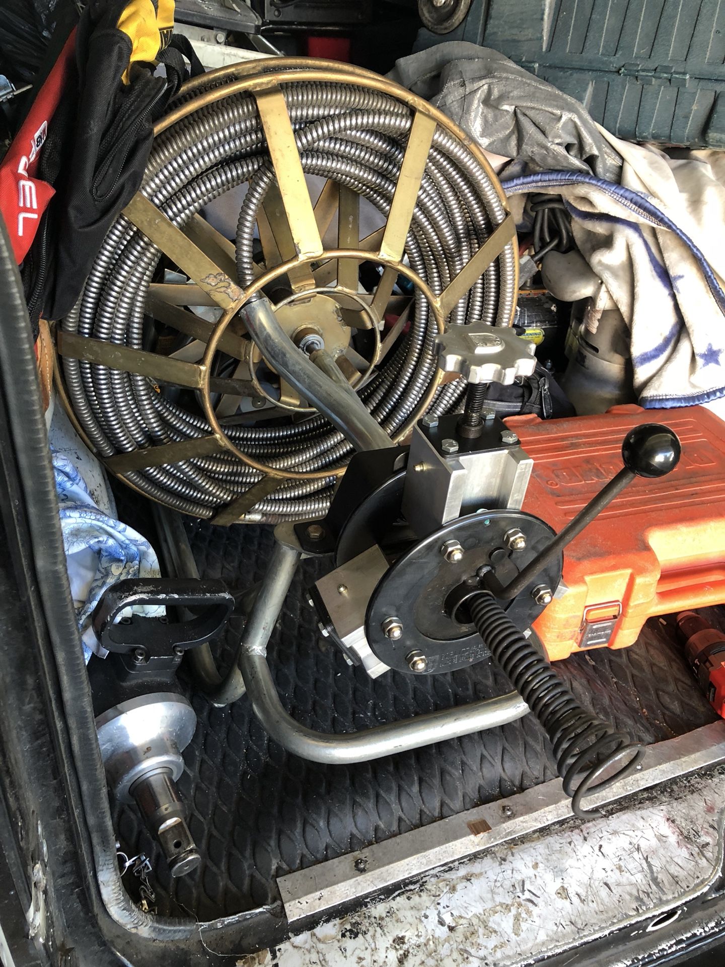 Gorlitz go 62 sewer snake 11/16” by 100ft like new cable new with fedeer