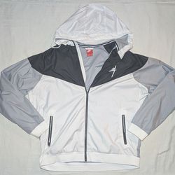Vintage Nike Rare Windrunner Jacket Windbreaker Nylon Glanz Black White Gray XL