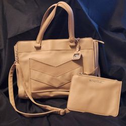 Brand New Rosetti Go Woman's Tan Purse  / Handbag/ Shoulder Bag With Coin Purse - Lots Of Pockets