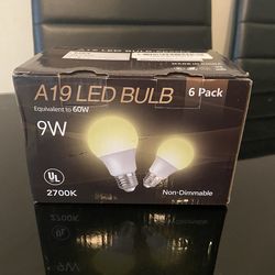 A19 LED Bulb 9w - 6 Pack