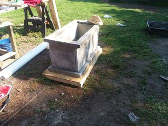 Concrete raised planter boxes