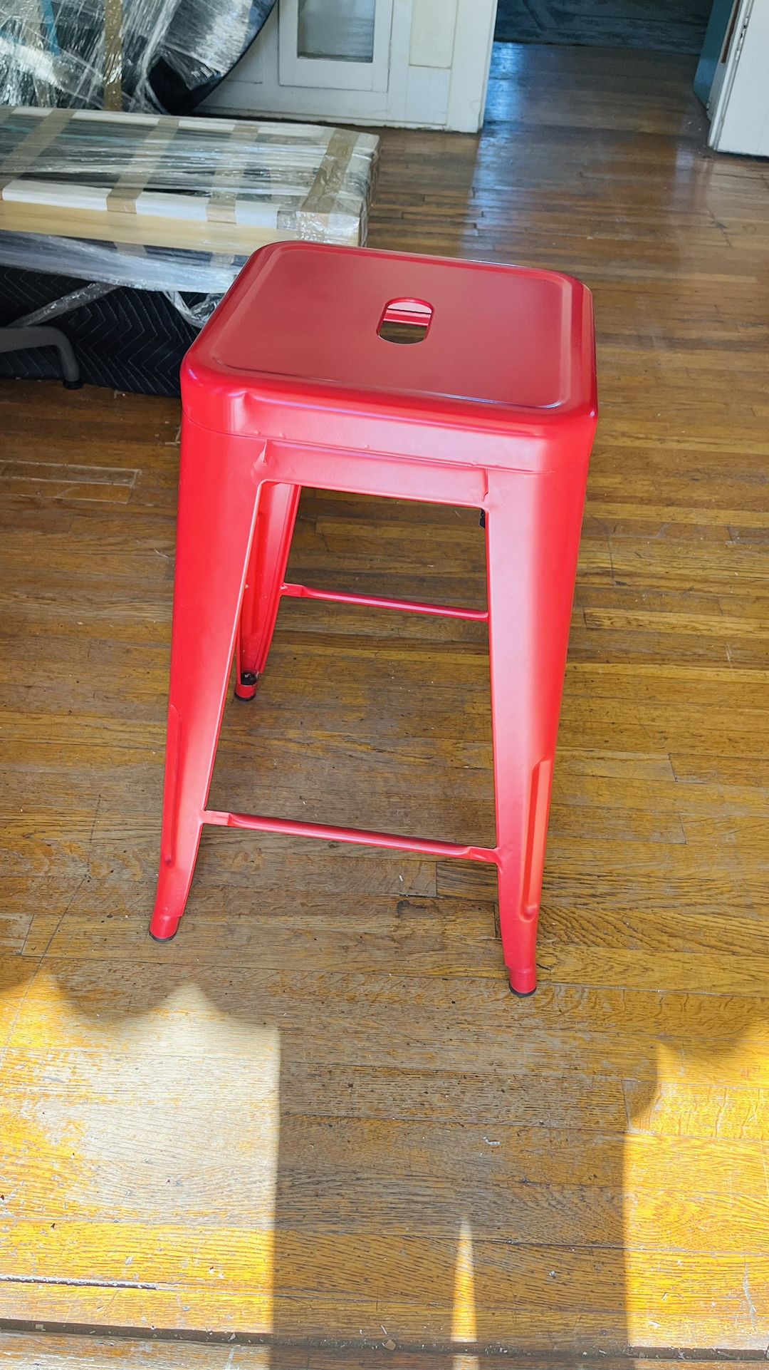 Red Metal Bar Stools 