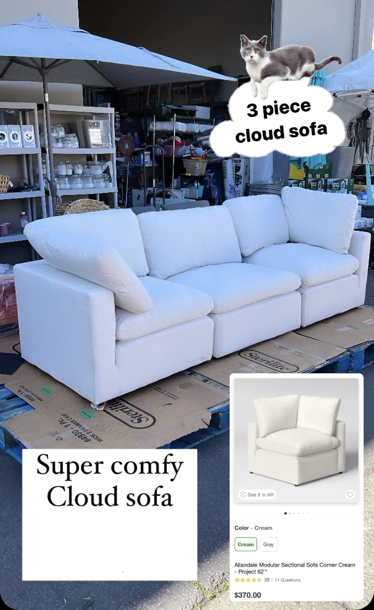 Allandale Modular Sectional Sofa Corner Cream Project 62™